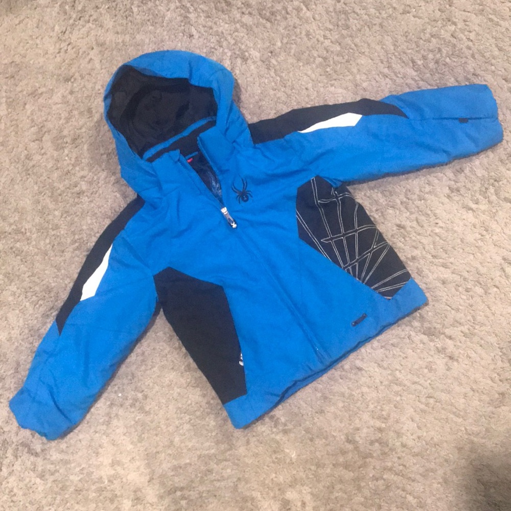 Boys blue spyder snow jacket size 6